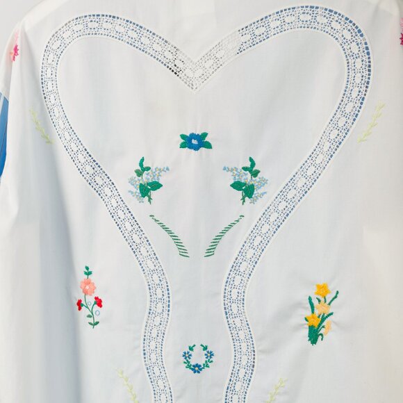 Weekend Max Mara Nadar Light Blue Striped Embroidered Cotton Poplin Shirt - Picture 7 of 16